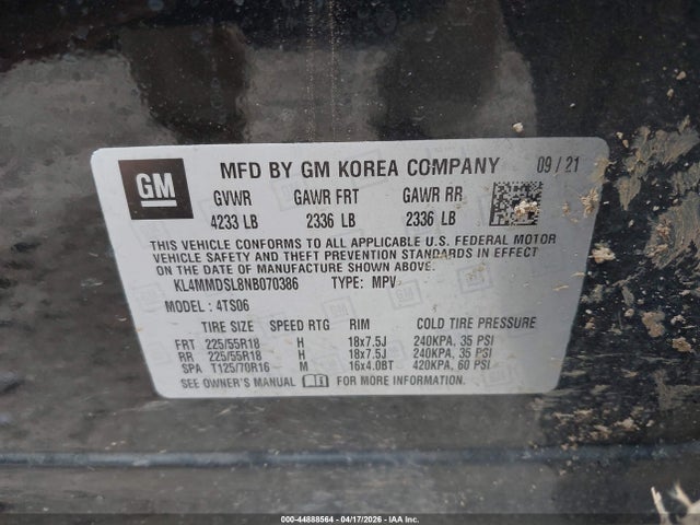 Продаж на аукціоні авто 2022 Buick Encore Gx Fwd Select, vin: KL4MMDSL8NB070386, номер лоту: 44888564