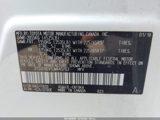 Toyota RAV4 LE 2018 2T3ZFREV1JW445763 Image 9