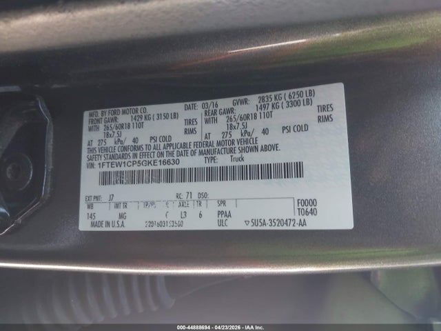 Ford F-150 Xlt 2016 1FTEW1CP5GKE16630 Image 9