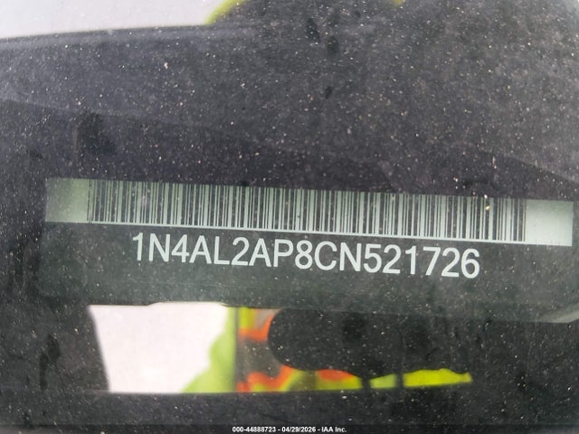 2012 Nissan Altima 2.5 S მანქანა იყიდება აუქციონზე, vin: 1N4AL2AP8CN521726, აუქციონის ნომერი: 44888723