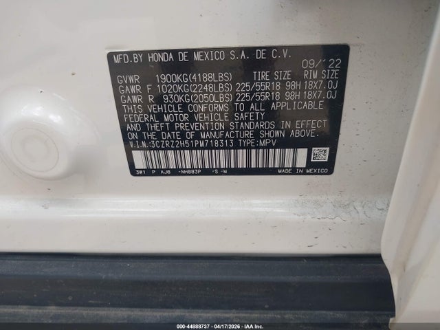 Продажа на аукционе авто 2023 Honda Hr-v Awd Sport, vin: 3CZRZ2H51PM718313, номер лота: 44888737