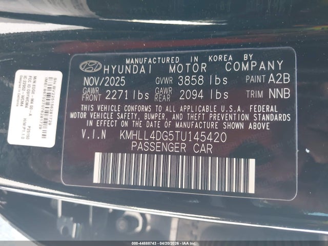 Продаж на аукціоні авто 2026 Hyundai Elantra Se, vin: KMHLL4DG5TU145420, номер лоту: 44888743
