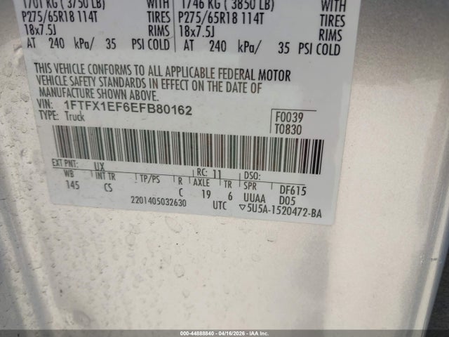 Ford F-150 Stx 2014 1FTFX1EF6EFB80162 Image 9