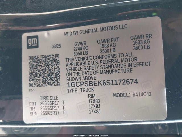 1GCPSBEK6S1172674 Chevrolet Colorado 2wd Wt