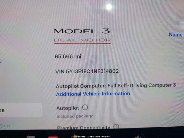 Tesla Model 3 Performance Dual Motor All-wheel Drive 2022 5YJ3E1EC4NF314802 Image 7