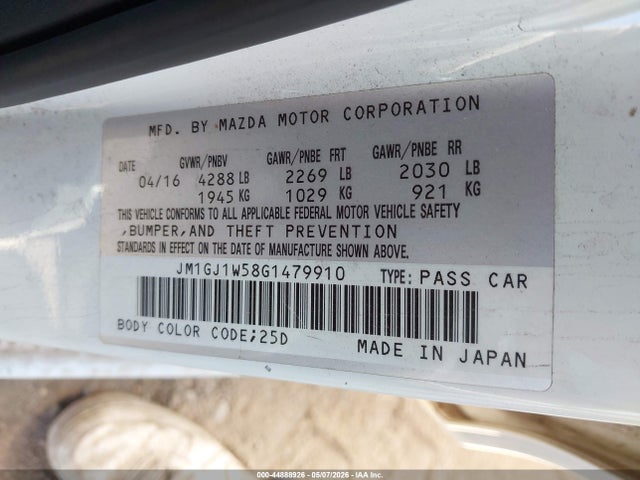 JM1GJ1W58G1479910 Mazda Mazda6 I Grand Touring