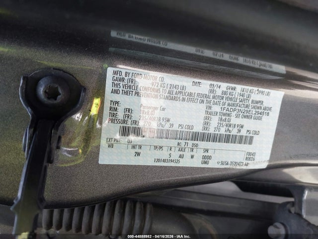 1FADP3N29EL294518 Ford Focus Titanium