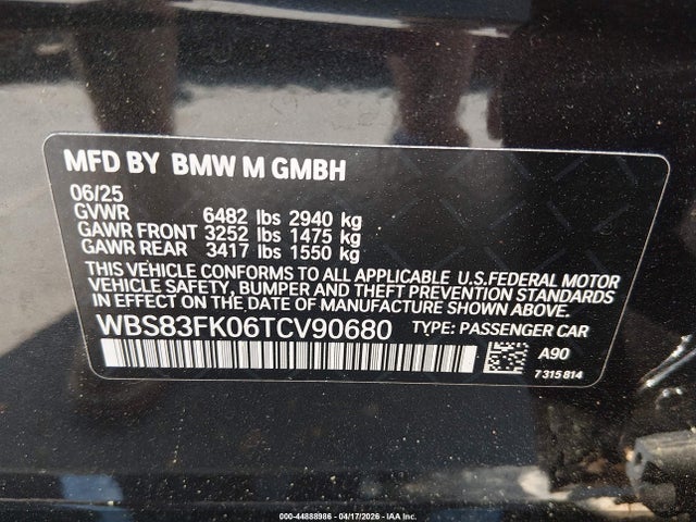 BMW M5 2026 WBS83FK06TCV90680 Image 9