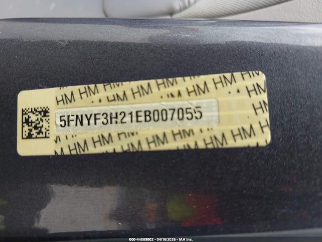 Honda PILOT LX 2014 5FNYF3H21EB007055 Image 9
