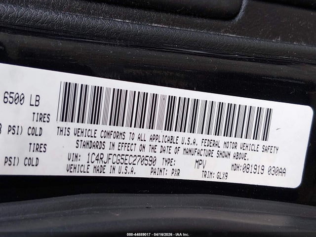 1C4RJFCG5EC270590 Jeep Grand Cherokee Overland