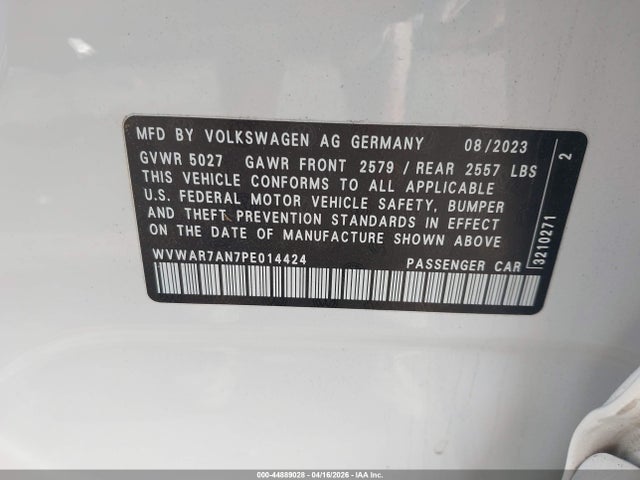 Продажа на аукционе авто 2023 Volkswagen Arteon 2.0t Sel R-line, vin: WVWAR7AN7PE014424, номер лота: 44889028