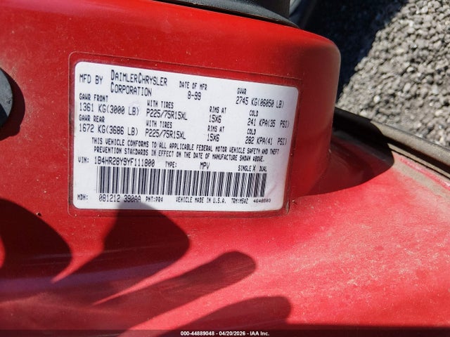 Aukcja sprzedaży 2000 Dodge Durango, vin: 1B4HR28Y9YF111800, numer aukcji: 44889048