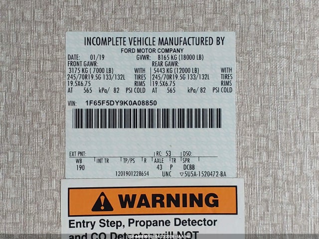 1F65F5DY9K0A08850 Ford F53