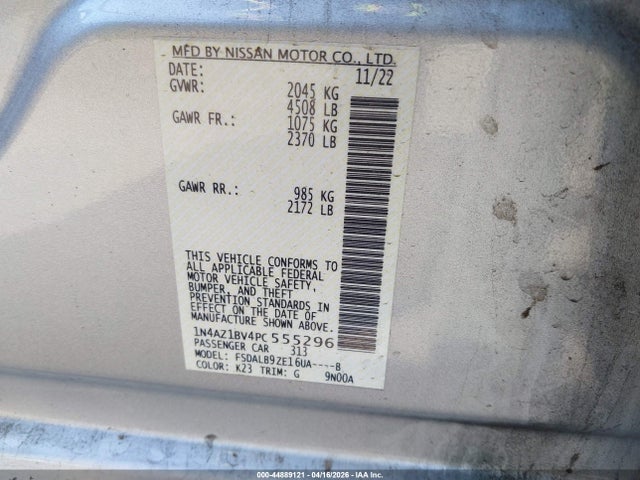 1N4AZ1BV4PC555296 Nissan Leaf S 40 Kwh