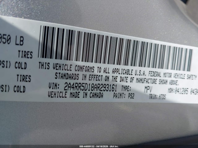 Aukcja sprzedaży 2010 Chrysler Town & Country Touring, vin: 2A4RR5D18AR293161, numer aukcji: 44889132