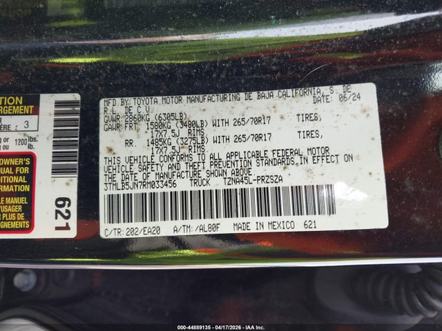 3TMLB5JN7RM033456 Toyota Tacoma Trd Off Road