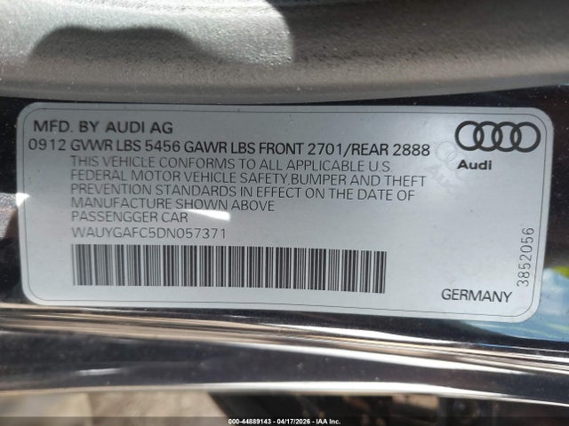 Aukcja sprzedaży 2013 Audi A7 3.0t Premium, vin: WAUYGAFC5DN057371, numer aukcji: 44889143
