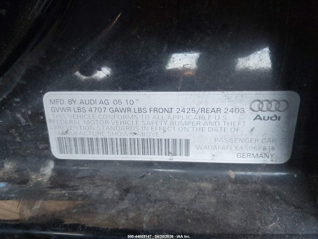 Продаж на аукціоні авто 2010 Audi A4 2.0t Premium, vin: WAUAFAFLXAN068818, номер лоту: 44889147