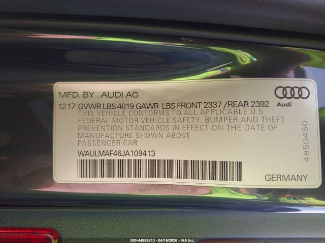 WAULMAF46JA109413 Audi A4 2.0t Ultra Premium