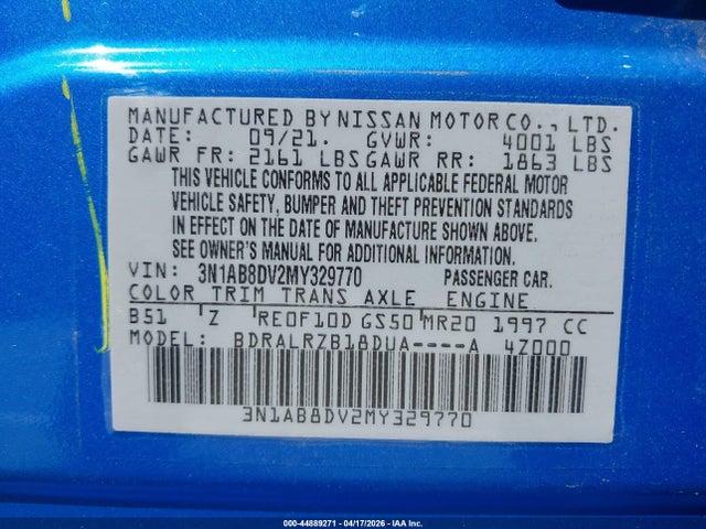 Nissan Sentra Sr Xtronic Cvt 2021 3N1AB8DV2MY329770 Image 9