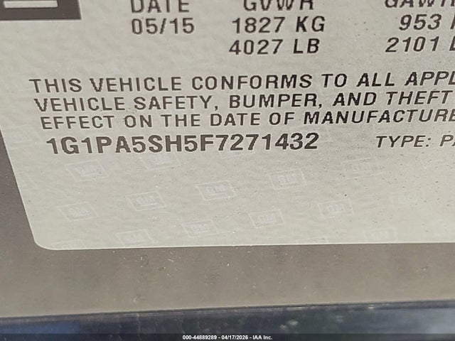 Chevrolet Cruze Ls Auto 2015 1G1PA5SH5F7271432 Image 9