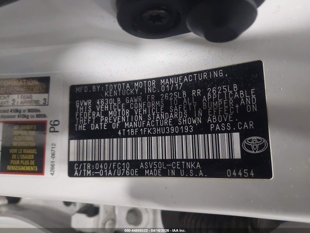 4T1BF1FK3HU390193 Toyota CAMRY LE