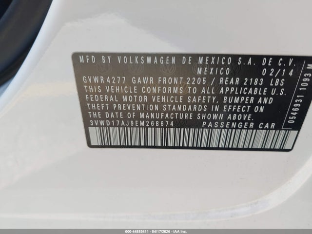 3VWD17AJ9EM268674 Volkswagen Jetta 1.8t Se