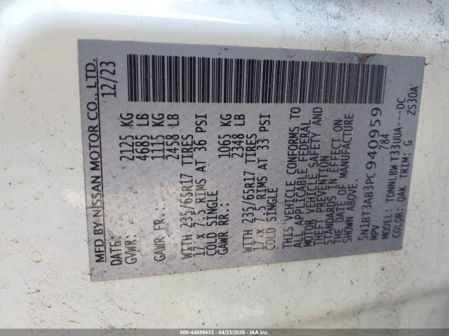 Продаж на аукціоні авто 2023 Nissan Rogue S, vin: 5N1BT3AB3PC940959, номер лоту: 44889433