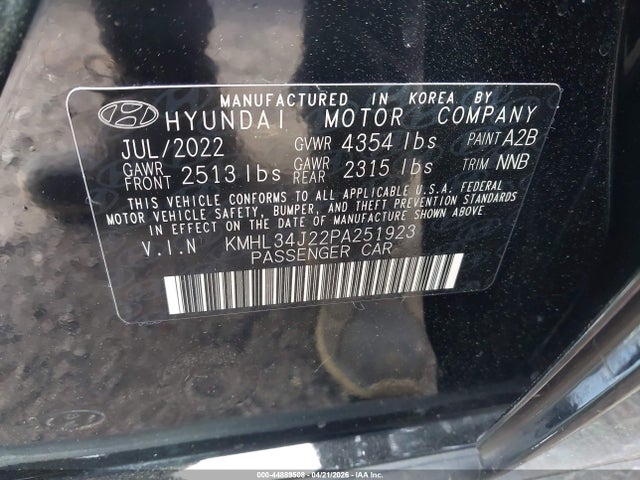 2023 Hyundai Sonata Limited მანქანა იყიდება აუქციონზე, vin: KMHL34J22PA251923, აუქციონის ნომერი: 44889508