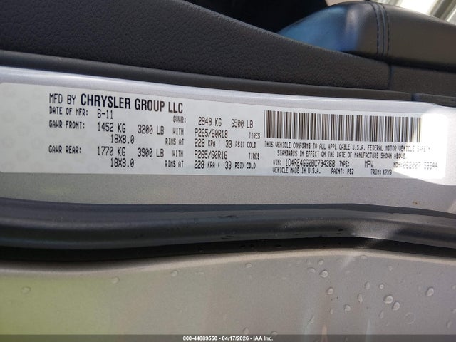Продаж на аукціоні авто 2011 Dodge Durango Crew, vin: 1D4RE4GG0BC734368, номер лоту: 44889550