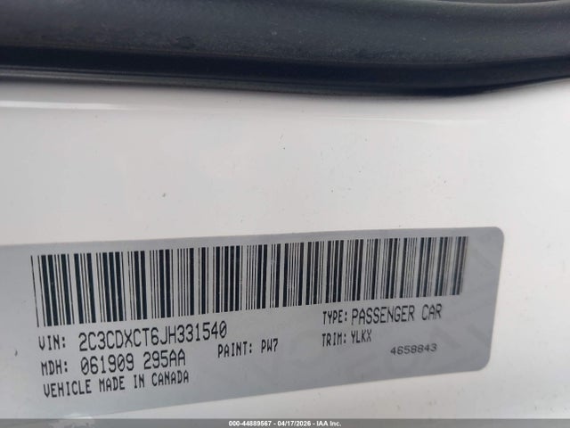 Aukcja sprzedaży 2018 Dodge Charger Daytona Rwd, vin: 2C3CDXCT6JH331540, numer aukcji: 44889567