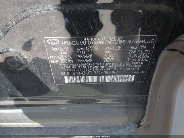 Продаж на аукціоні авто 2018 Hyundai Santa Fe Sport 2.4l, vin: 5NMZU3LB2JH057098, номер лоту: 44889593
