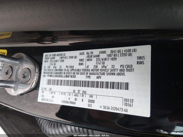 2020 FORD ESCAPE 1FMCU9G69LUB81835 Photo 8