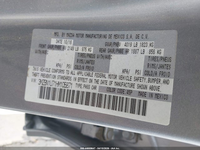 3MZBN1U71HM105871 Mazda Mazda3 Sport