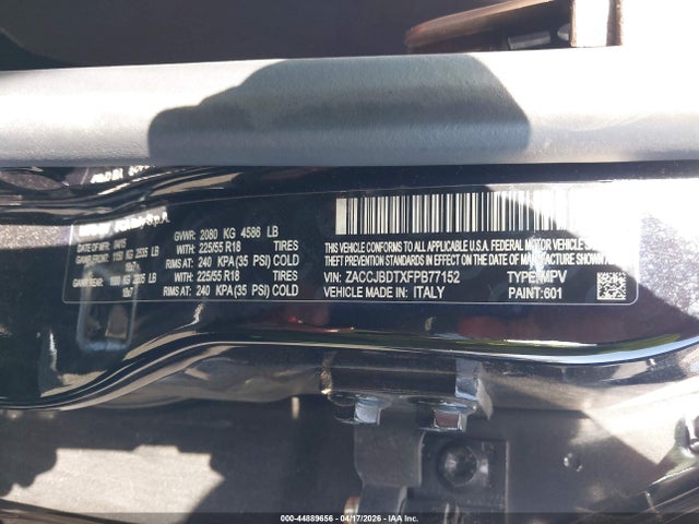 2015 Jeep Renegade Limited მანქანა იყიდება აუქციონზე, vin: ZACCJBDTXFPB77152, აუქციონის ნომერი: 44889656