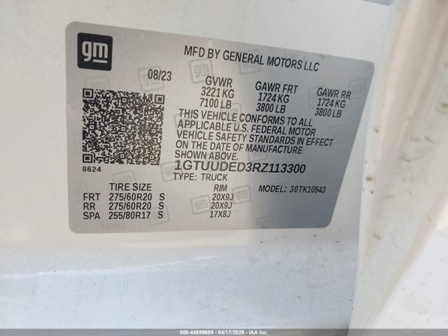 Продажа на аукционе авто 2024 Gmc Sierra 1500 4wd  Short Box Slt, vin: 1GTUUDED3RZ113300, номер лота: 44889698