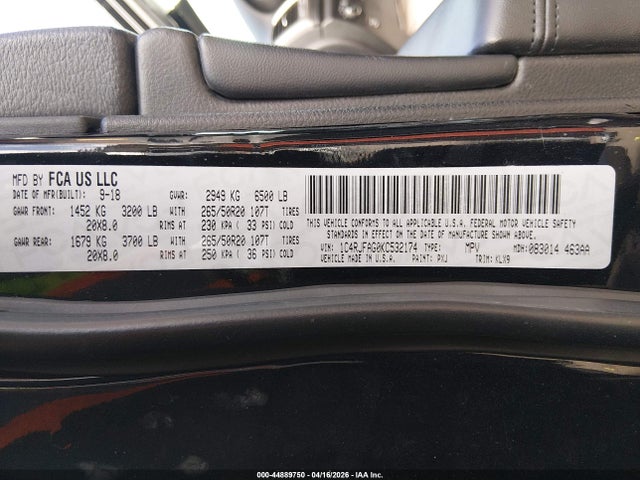 1C4RJFAG0KC532174 Jeep Grand Cherokee Altitude 4x4