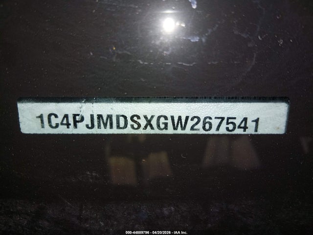 44889796 :رقم المزاد ، 1C4PJMDSXGW267541 vin ، 2016 Jeep Cherokee Limited مزاد بيع