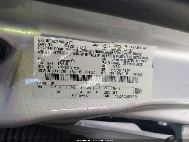 2014 FORD FOCUS 1FADP3F27EL185263 Photo 8