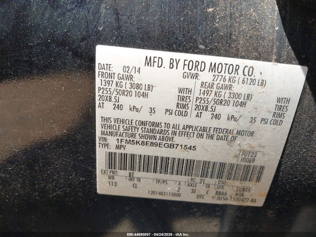 Продажа на аукционе авто 2014 Ford Explorer Limited, vin: 1FM5K8F89EGB71545, номер лота: 44890057
