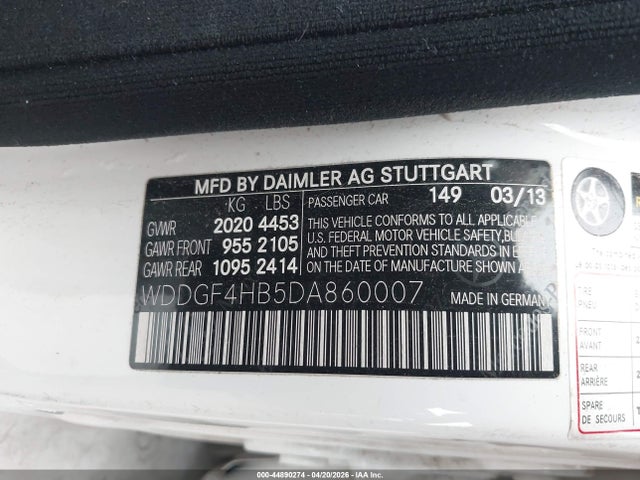 Aukcja sprzedaży 2013 Mercedes-benz C 250 Sport, vin: WDDGF4HB5DA860007, numer aukcji: 44890274