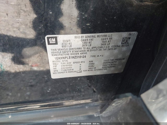 Продажа на аукционе авто 2017 Gmc Acadia Denali, vin: 1GKKNPLS1HZ318124, номер лота: 44890297