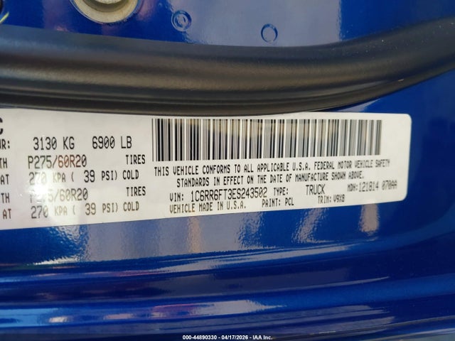 Продаж на аукціоні авто 2014 Ram 1500 Express, vin: 1C6RR6FT3ES243502, номер лоту: 44890330