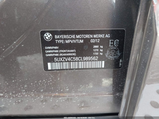 Aukcja sprzedaży 2012 Bmw X5 Xdrive35i/xdrive35i Premium/xdrive35i Sport Activity, vin: 5UXZV4C58CL989562, numer aukcji: 44890358