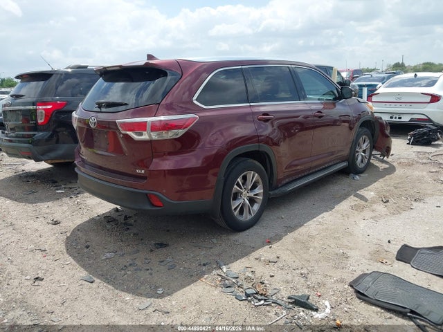 44890421 :رقم المزاد ، 5TDKKRFH5ES033407 vin ، 2014 Toyota Highlander Xle V6 مزاد بيع