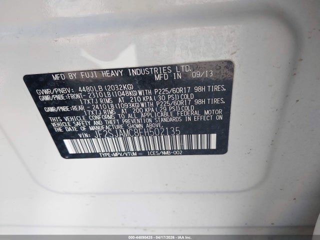 Aukcja sprzedaży 2014 Subaru Forester 2.5i Touring, vin: JF2SJAMC8EH502135, numer aukcji: 44890425
