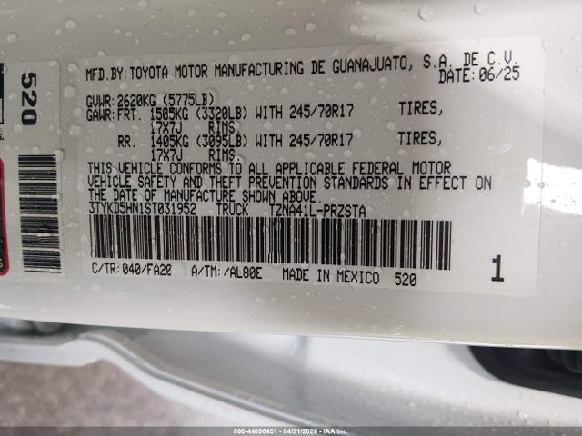 Toyota Tacoma Sr 2025 3TYKD5HN1ST031952 Image 9