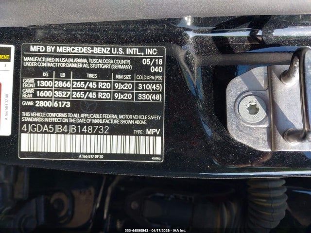 4JGDA5JB4JB148732 Mercedes-Benz GLE 350