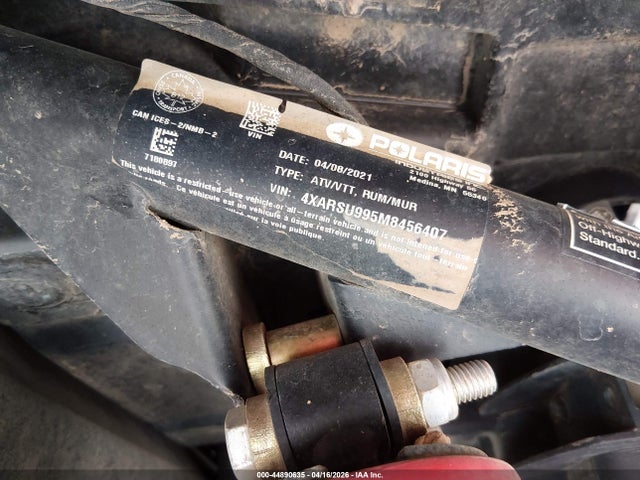 44890635 :رقم المزاد ، 4XARSU995M8456407 vin ، 2021 Polaris Ranger Crew Xp 1000 Northstar Premium مزاد بيع