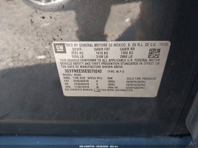 Продаж на аукціоні авто 2014 Cadillac Srx Luxury Collection, vin: 3GYFNEE36ES579243, номер лоту: 44890704